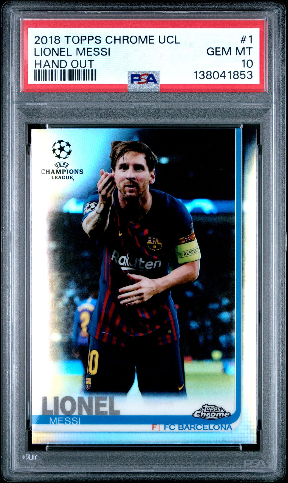2018 Topps Chrome Topps Chrome Uefa Champions League #1 Lionel Messi front