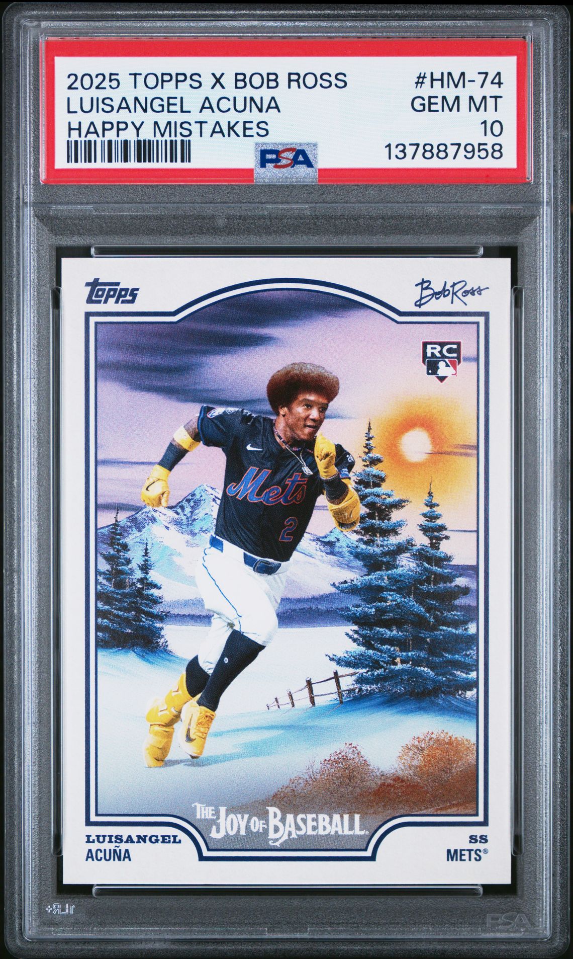 2025 Topps TOPPS X BOB ROSS THE JOY OF BASEBALL HAPPY MISTAKES #HM-74 Luisangel Acuna front