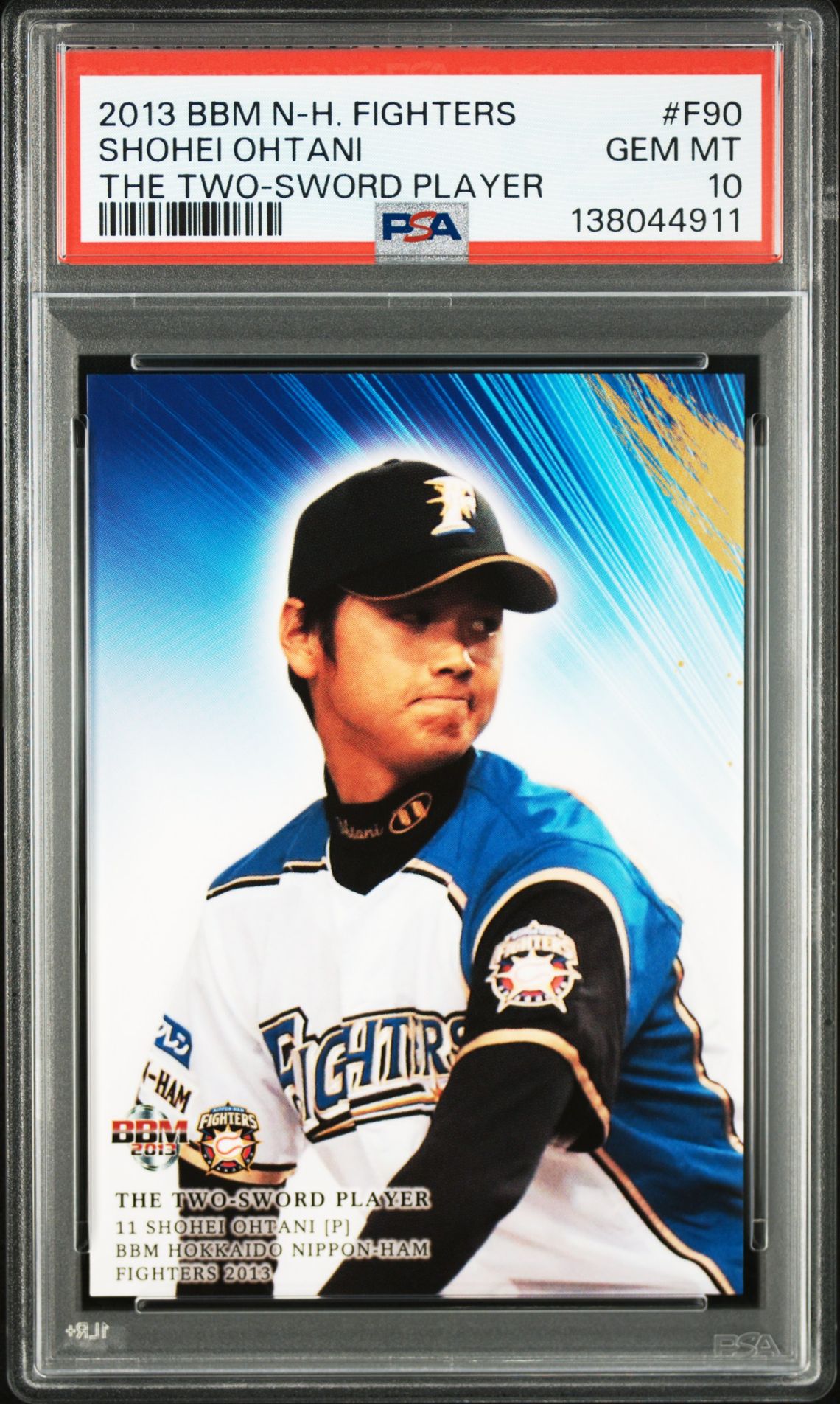 2013 BBM BBM HOKKAIDO NIPPON HAM FIGHTERS THE TWO-SWORD PLAYER #F90 Shohei Ohtani front