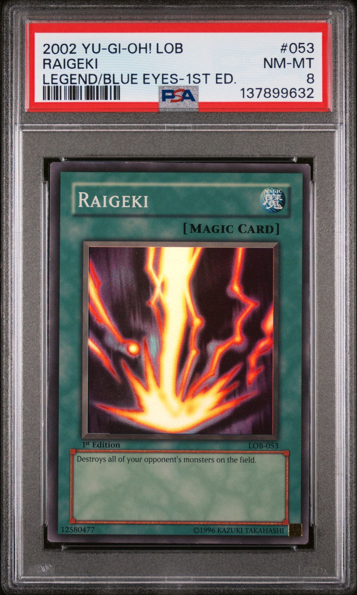 2002 Yu-Gi-Oh! Yu-Gi-Oh 1st Edition #053 Raigeki front
