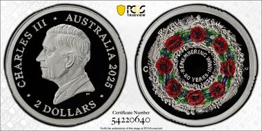 2025-C $2 Remembering WWII Colorized  Ag First Strike PR70DCAM