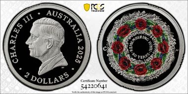 2025-C $2 Remembering WWII Colorized  Ag First Strike PR70DCAM