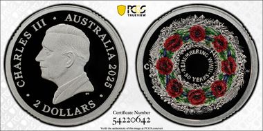 2025-C $2 Remembering WWII Colorized  Ag First Strike PR69DCAM