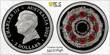 2025-C $2 Remembering WWII Colorized  Ag PR70DCAM