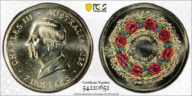 2025-C $2 Remembering WWII Colorized Al-Br MS68