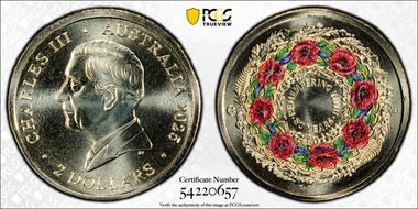 2025-C $2 Remembering WWII Colorized Al-Br MS69