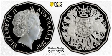2010 50C Dodecagonal Silver PR70DCAM