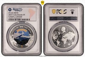 2024 $5 Cotopaxi - Colorized Beauty of the World MS70