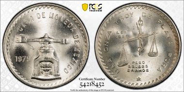 1979-Mo Onza KM-M49b.4 Ag Type 4 MS65
