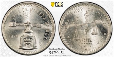 1979-Mo Onza KM-M49b.4 Ag Type 4 MS63