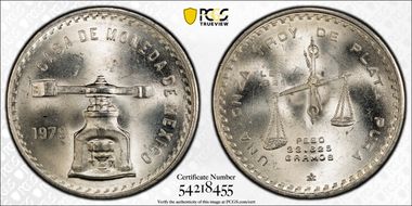 1979-Mo Onza KM-M49b.4 Ag Type 4 MS65