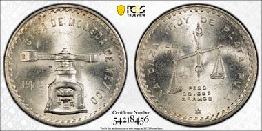 1979-Mo Onza KM-M49b.4 Ag Type 4 MS64