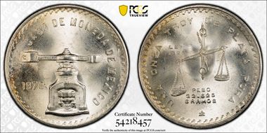 1979-Mo Onza KM-M49b.4 Ag Type 4 MS65