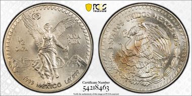 1993-Mo 1/2 oz Libertad Ag MS64