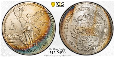 1993-Mo 1/2 oz Libertad Ag MS66