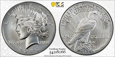 2025 $1 Peace Dollar MS69