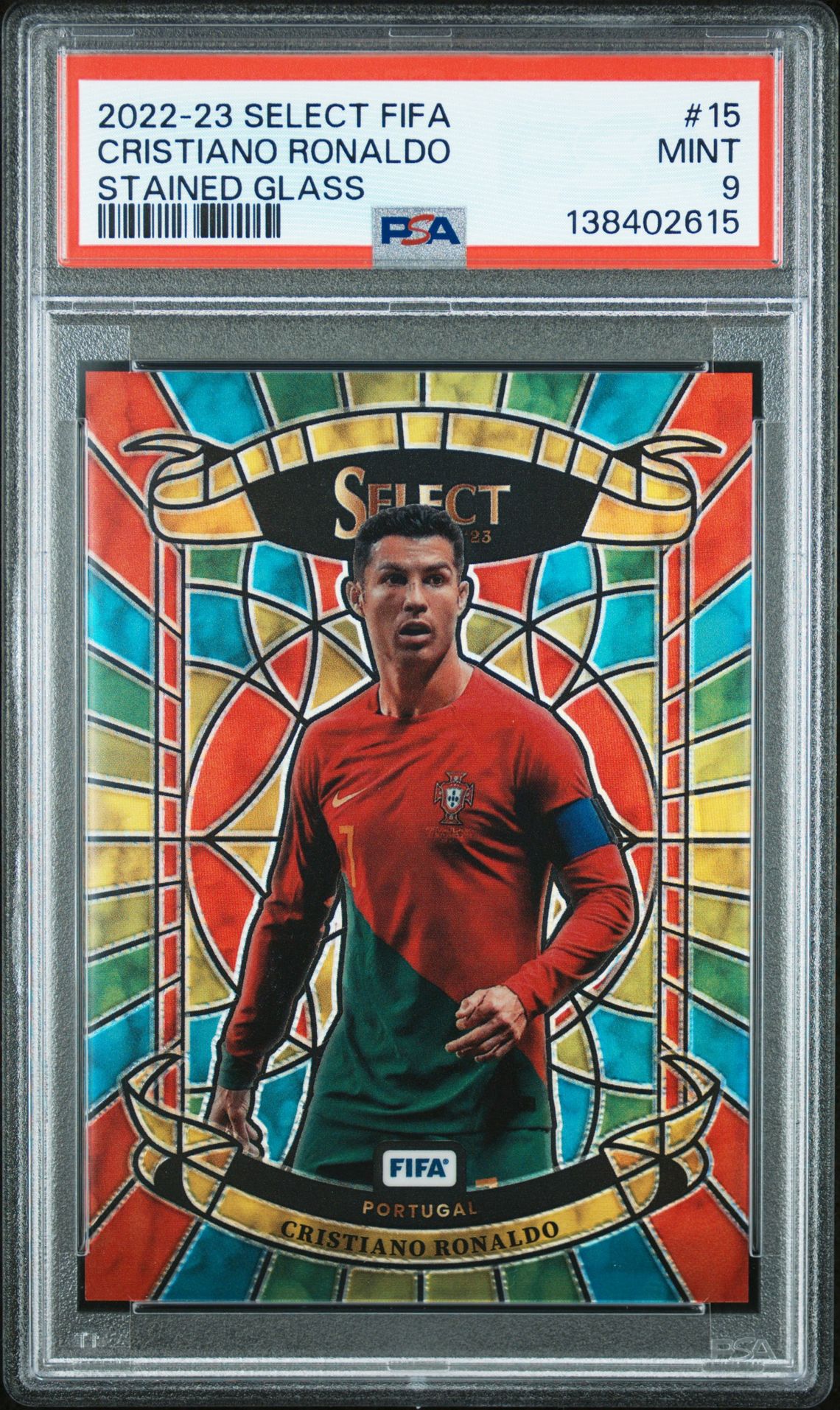 2022 Panini PANINI SELECT FIFA STAINED GLASS Orange #15 Cristiano Ronaldo front