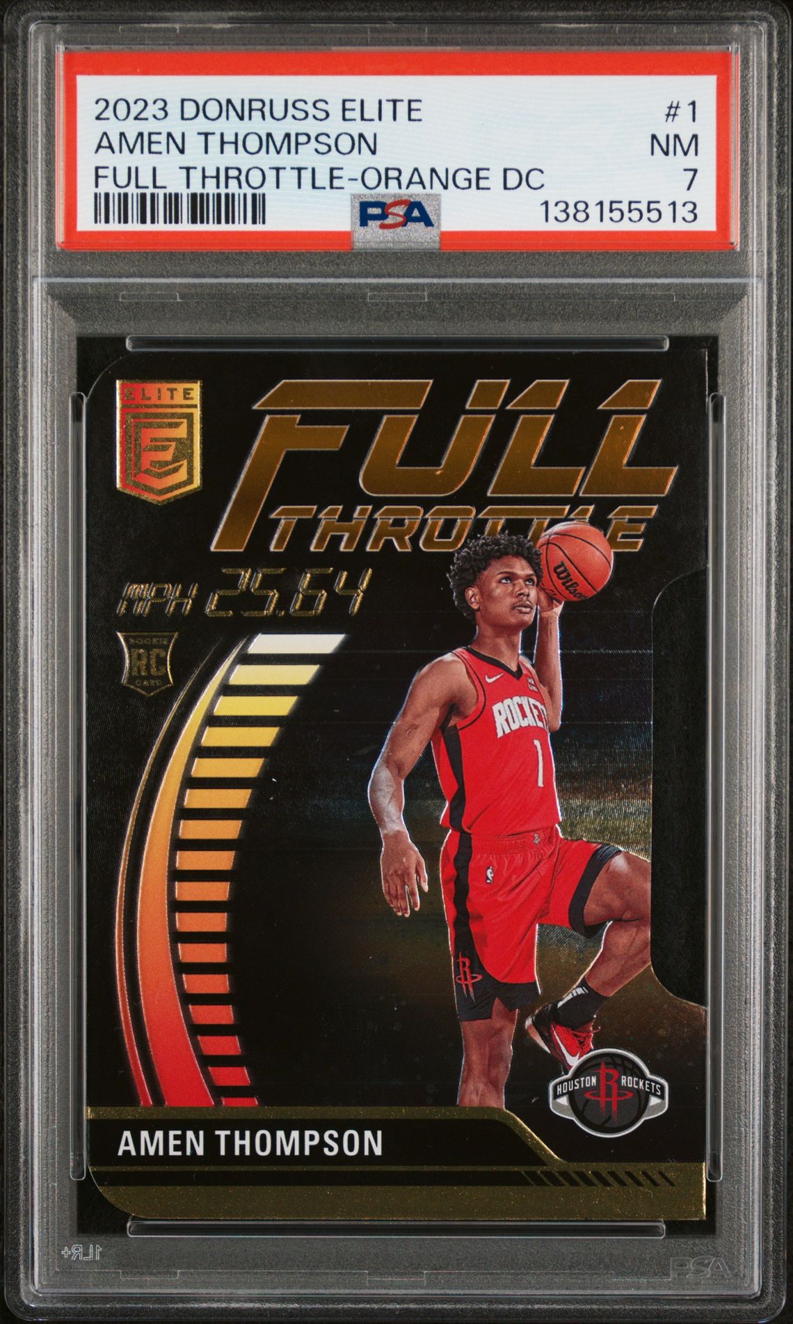 2023 Panini PANINI DONRUSS ELITE FULL THROTTLE ORANGE DC #1 Amen Thompson front