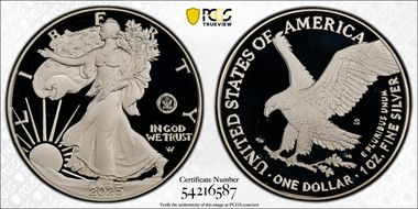 2025-S $1 Silver Eagle w/ U.S. Navy Privy 250th Anniversary First Day of Issue PR70DCAM
