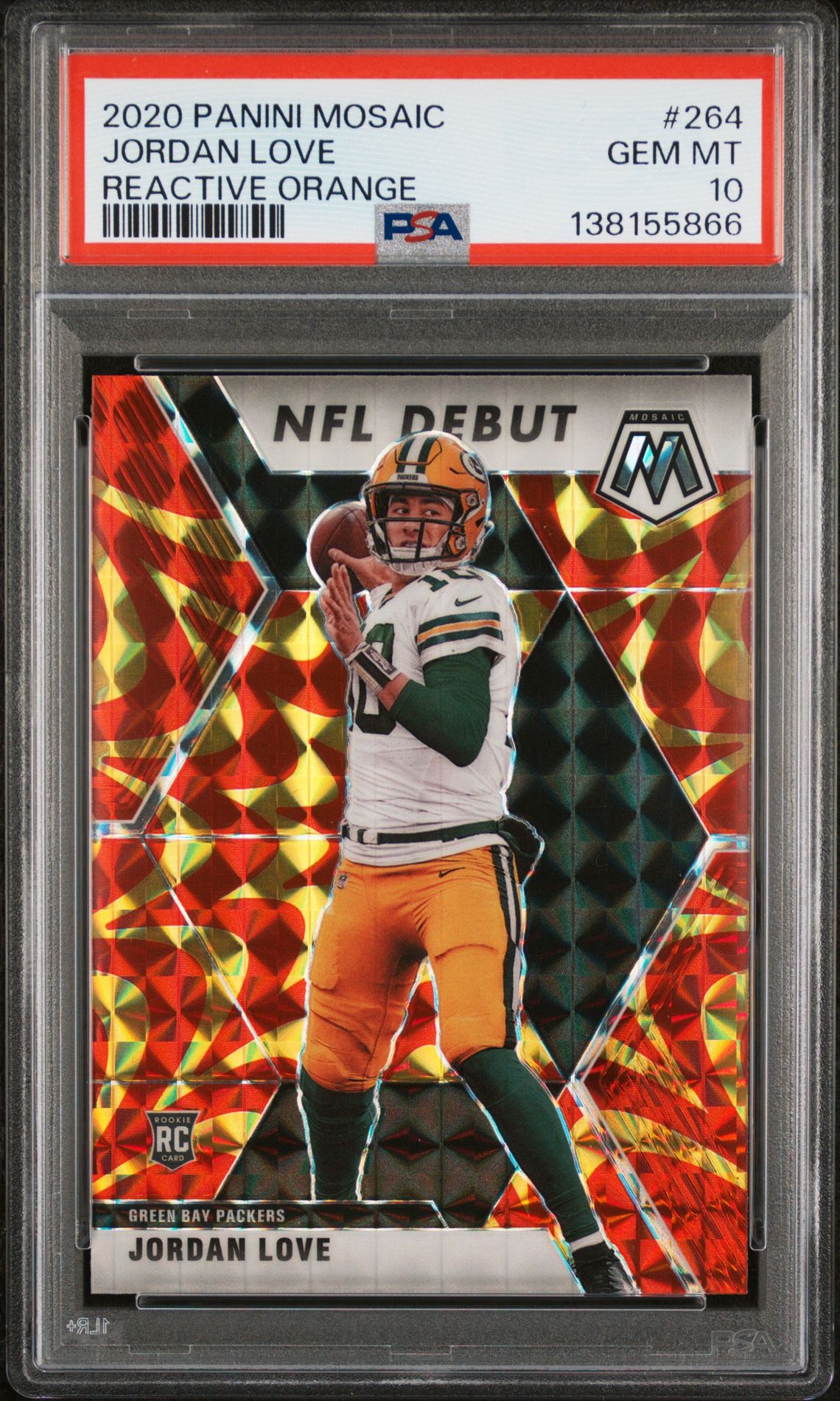 2020 Panini PANINI MOSAIC REACTIVE ORANGE #264 Jordan Love front