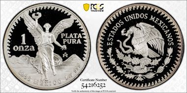 1988-Mo Onza Libertad Ag PR70DCAM