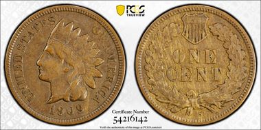 1909-S 1C Indian XF40BN