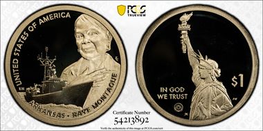 2025-S $1 American Innovation AR Raye Montague PR69DCAM