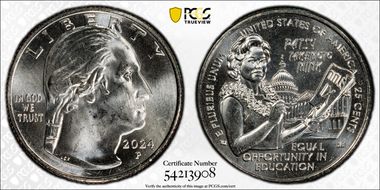 2024-P 25C Hon. Patsy Takemoto Mink MS66
