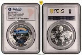 2024 $5 Iguazu Falls - Colorized Beauty of the World MS70