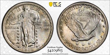 1918 25C MS65+ FH