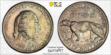 1927 50C Vermont MS66