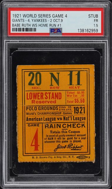 1921 Babe Ruth World Series HR #1