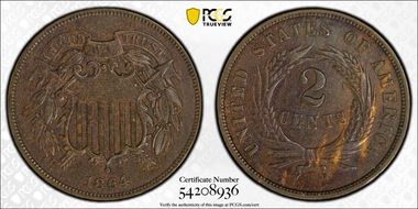 1864 2C Large Motto N1BN