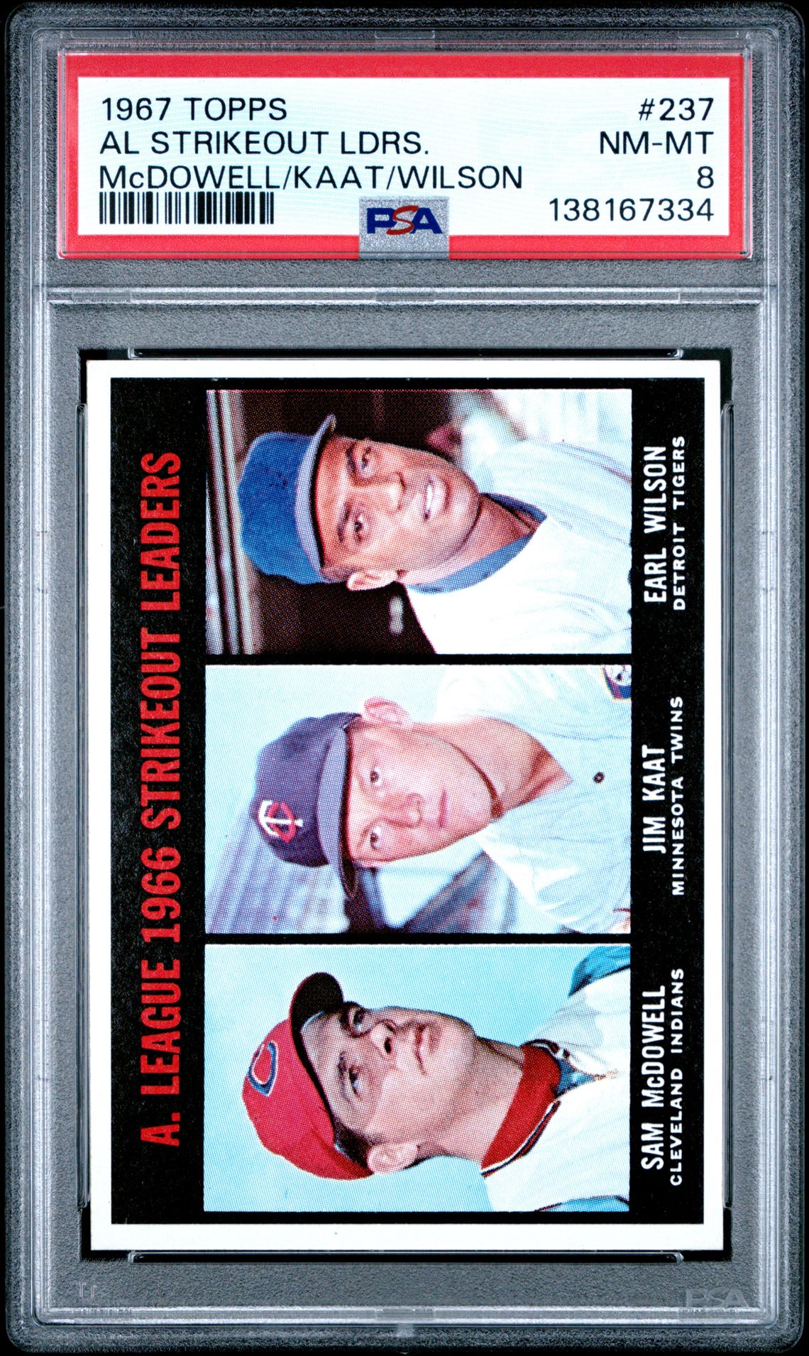 1967 Topps TOPPS MCDOWELL/KAAT/WILSON #237 Al Strikeout Ldrs. front