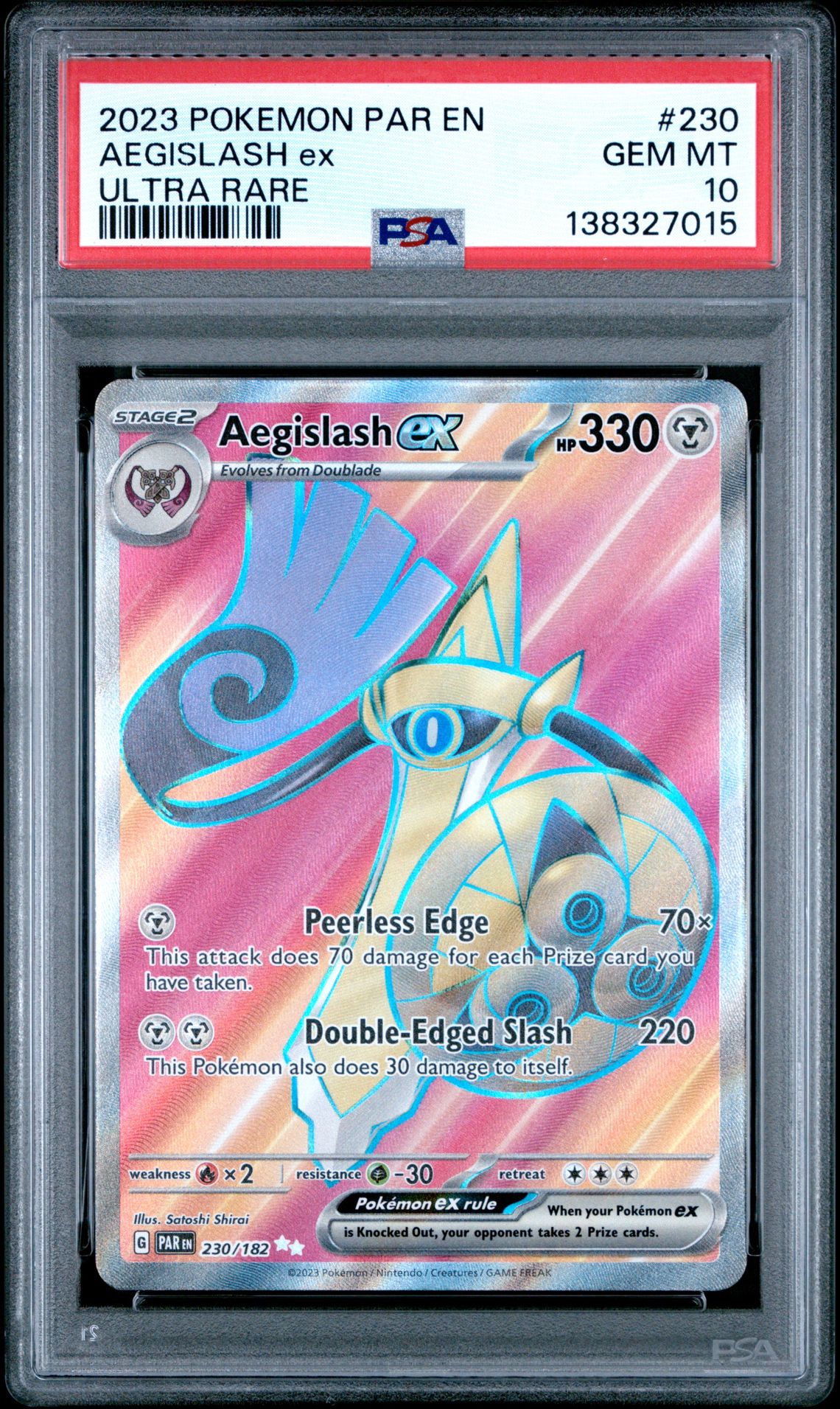 2023 Pokemon POKEMON PAR EN-PARADOX RIFT ULTRA RARE #230 Aegislash Ex front