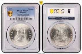 1959 Crown 350th Anniv. of Colony KM-13 Ag MS67