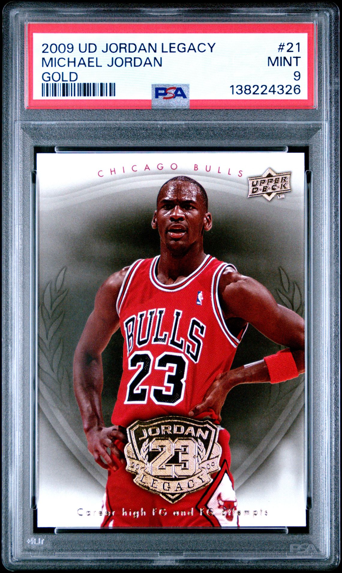 2009 Upper Deck Jordan Legacy Gold Michael Jordan #21 (Gold) Mint 9 front