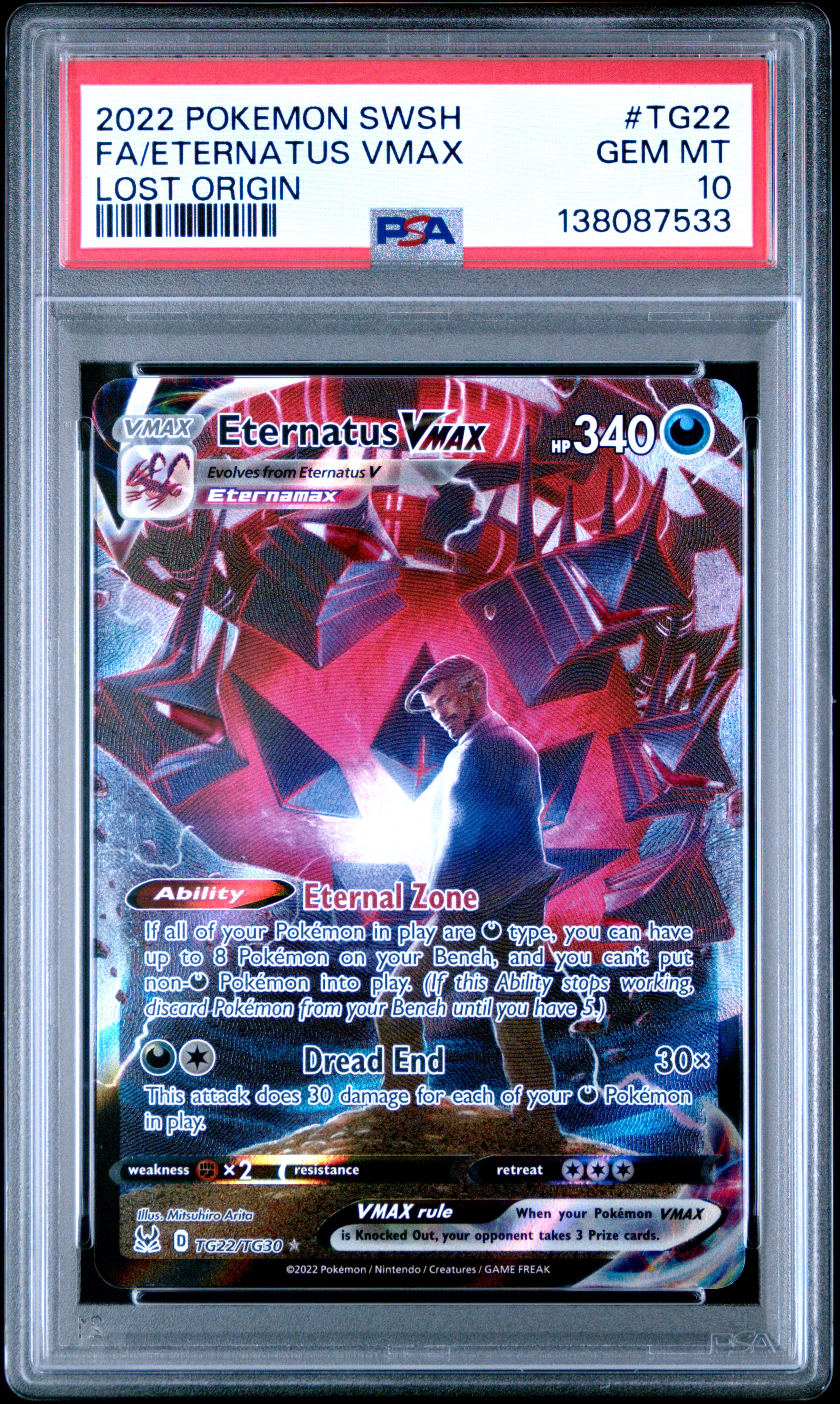2022 #TG22 Full Art/Eternatus Vmax PSA 10 Sword & Shield Lost Origin Pokemon