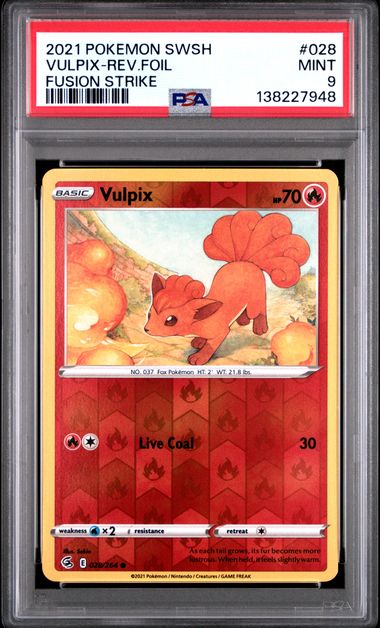 2021 Pokemon POKEMON SWORD & SHIELD FUSION STRIKE #028 Vulpix-Rev.Foil front