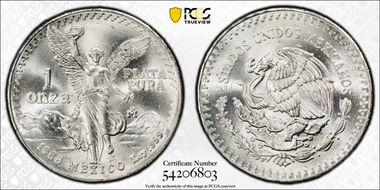 1986-Mo Onza Libertad Ag MS67