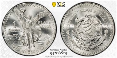 1986-Mo Onza Libertad Ag MS68