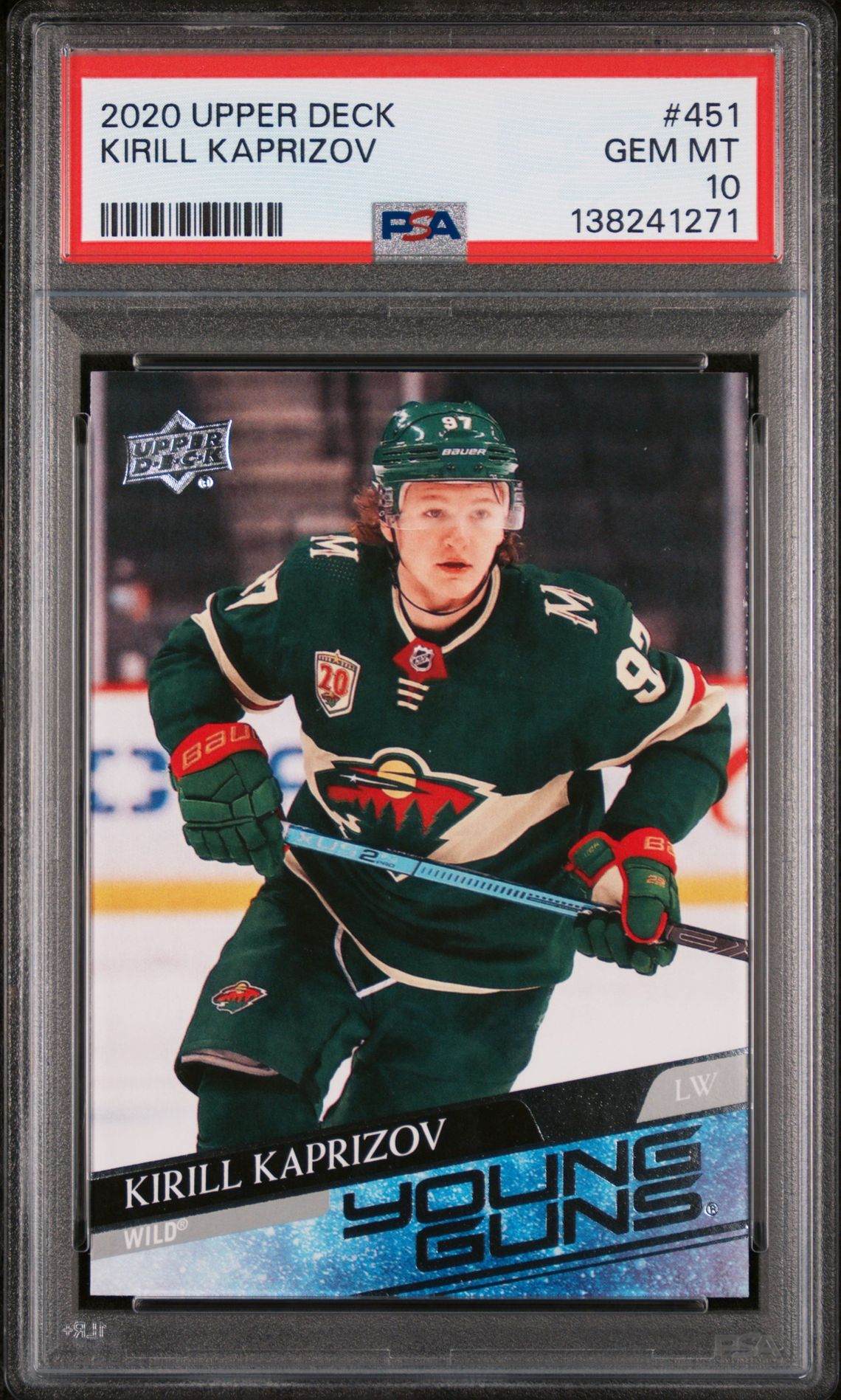 2020 Upper Deck UPPER DECK CLEAR CUT #451 Kirill Kaprizov front