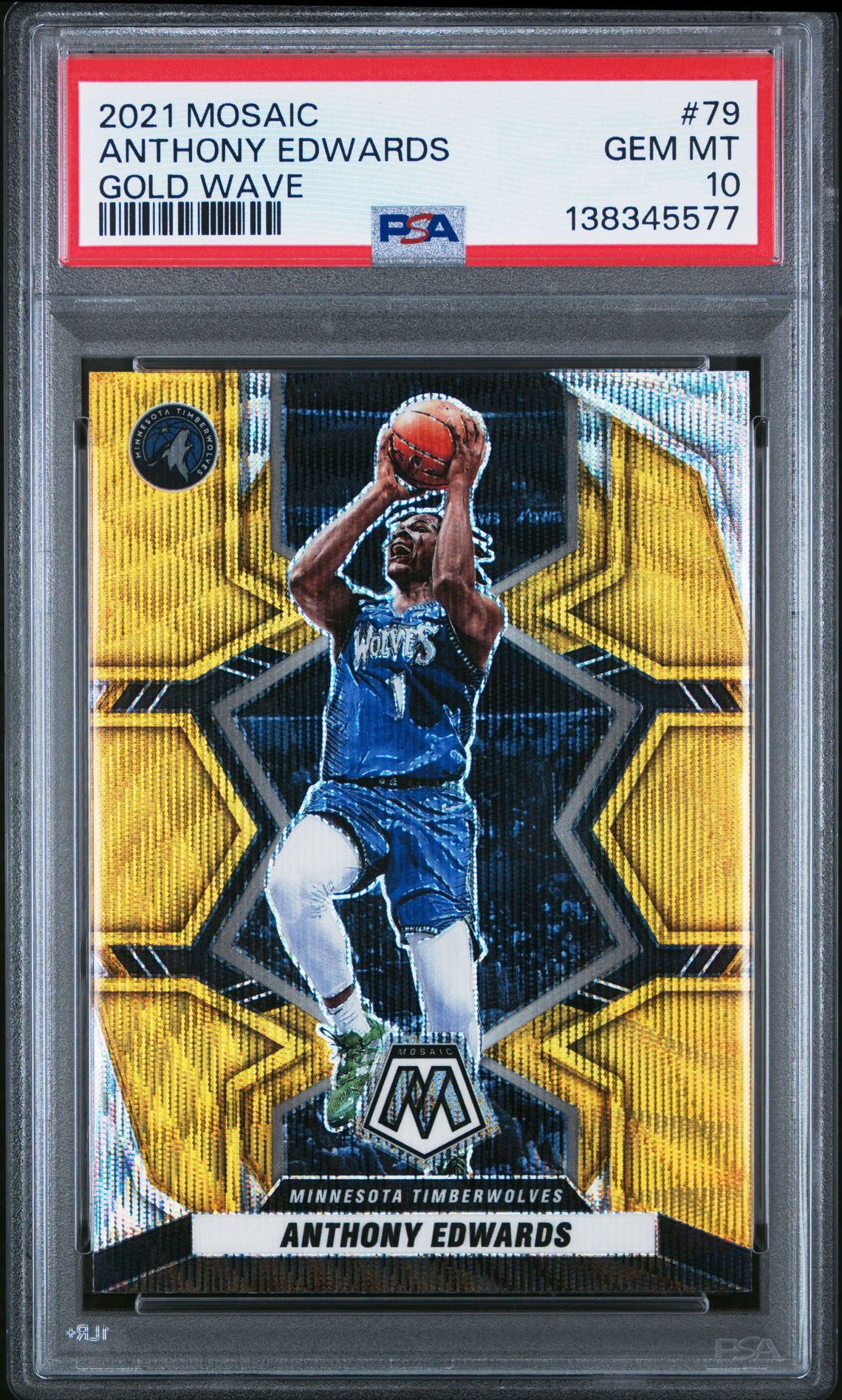 2021 Panini PANINI MOSAIC GOLD WAVE #79 Anthony Edwards front