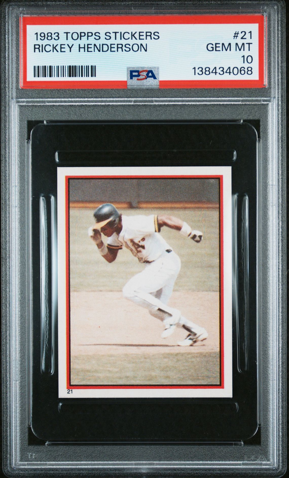 1983 Topps TOPPS STICKERS #21 Rickey Henderson front