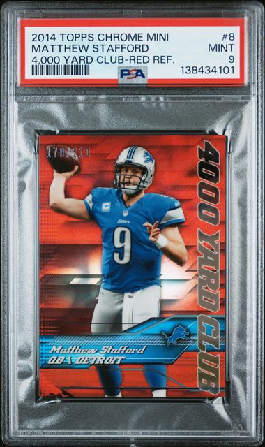 2014 Topps Topps Chrome Red Refractor #8 Yard Matthew Stafford front