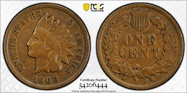 1908-S 1C VF25BN