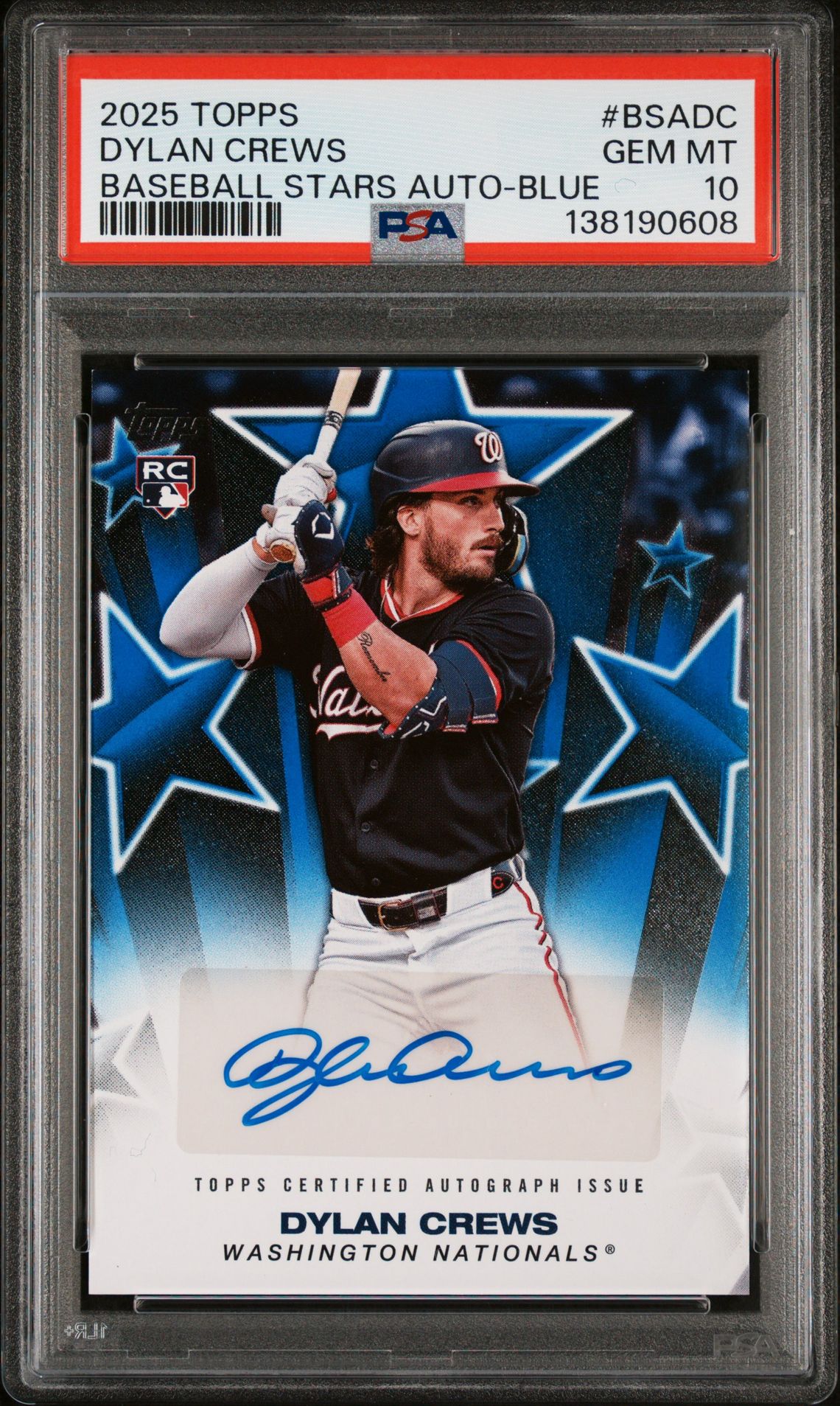 2025 Topps TOPPS BASEBALL STARS AUTOGRAPHS BLUE #BSADC Dylan Crews front