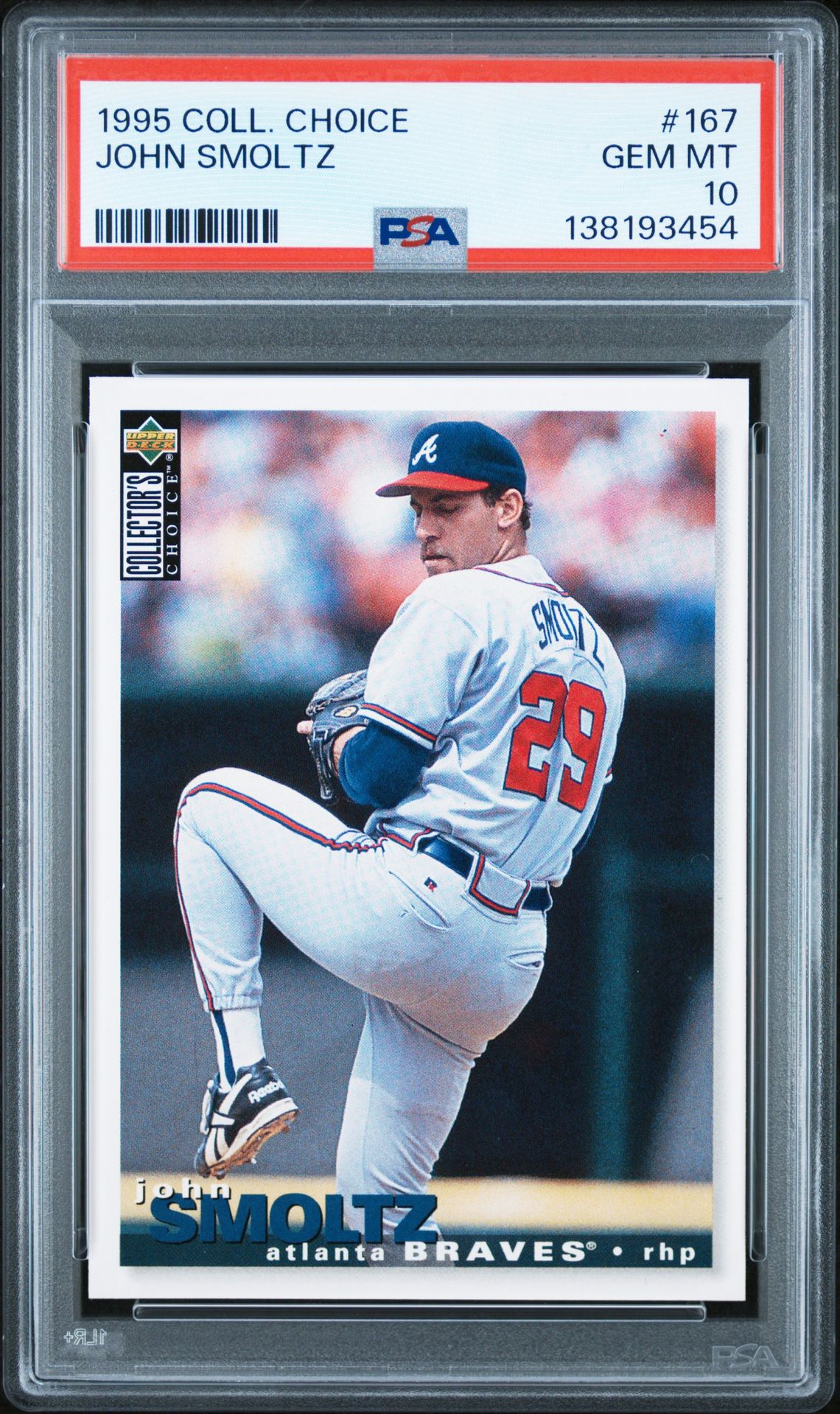 1995 COLLECTOR'S CHOICE #167 John Smoltz front