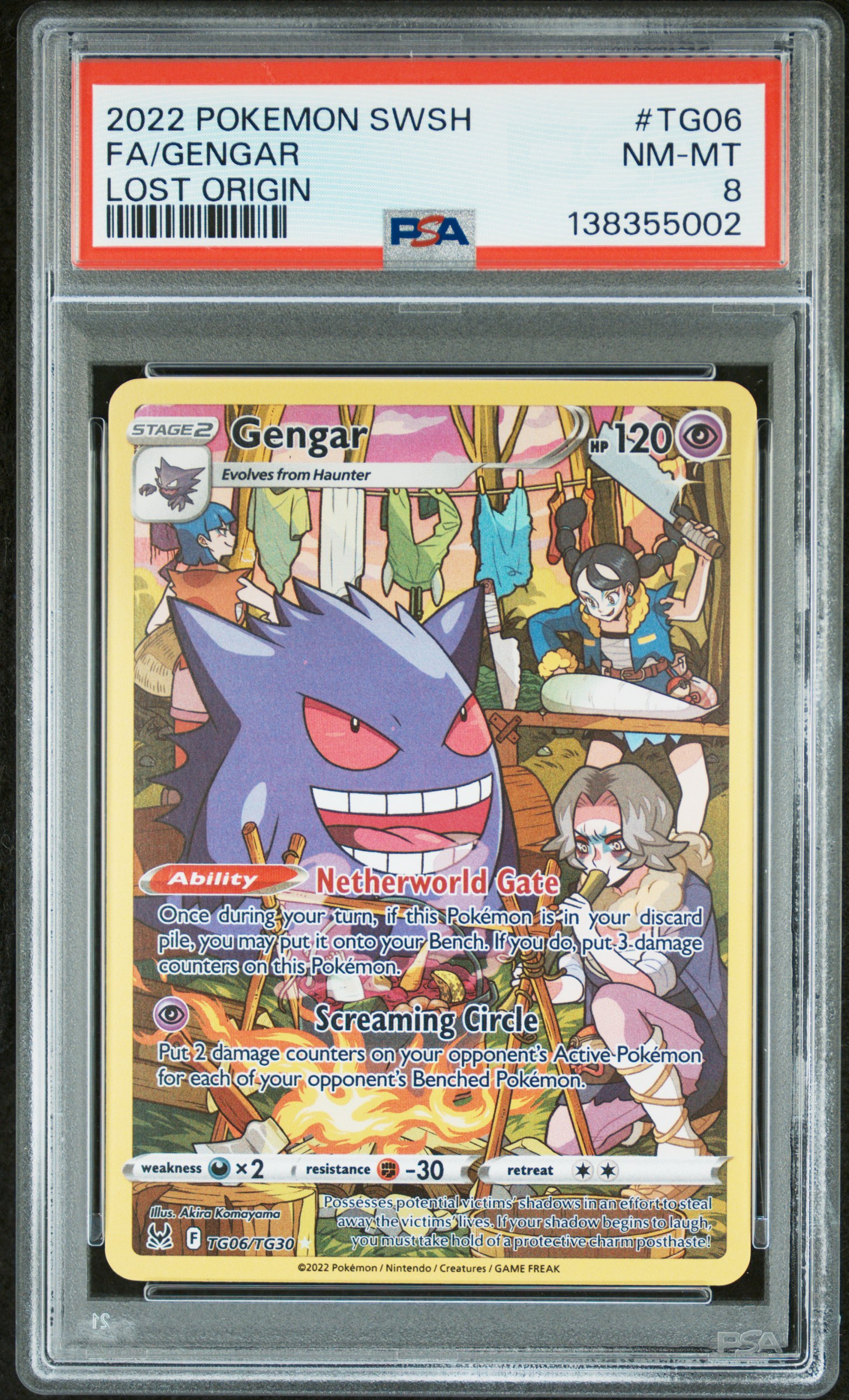 2022 #TG06 Full Art/Gengar PSA 8 Sword & Shield Lost Origin Pokemon