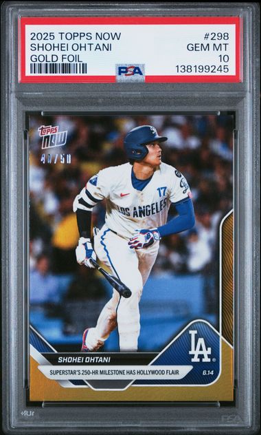 2025 Topps Topps Now GOLD FOIL #298 Shohei Ohtani front